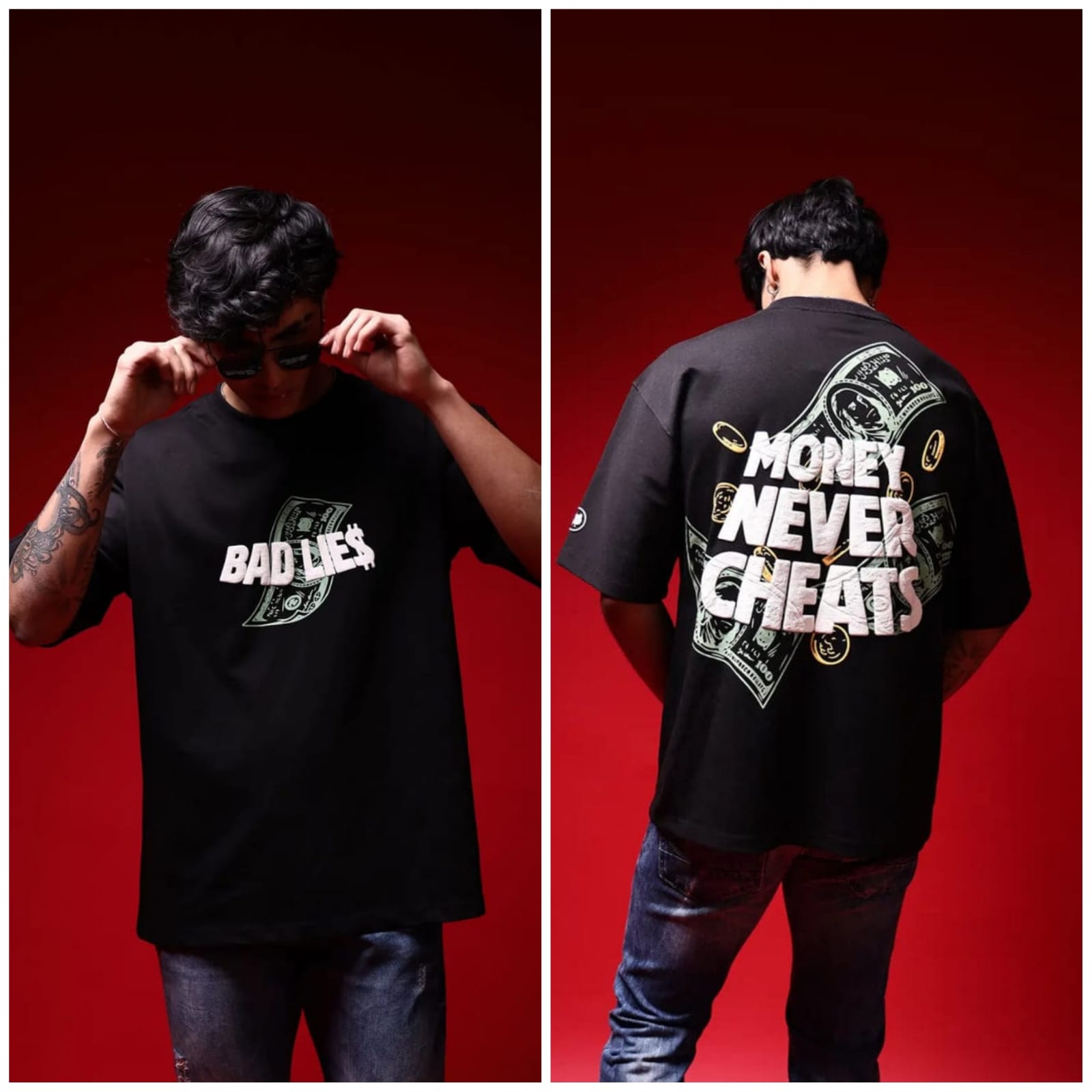 Oversize T-shirt Men Dropped Shoulder -Black | OversizeBazar