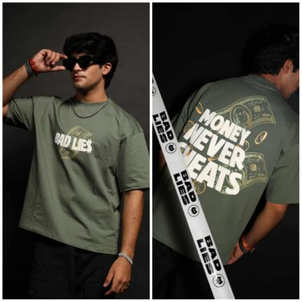 Oversize T-shirt Men's Dropped Shoulder Short Sleeve Fitness- Olive | OversizeBazar