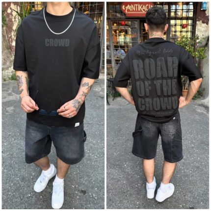 Oversize T-shirt Men’s Dropped Shoulder -Black | OversizeBazar
