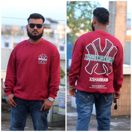 Oversize Sweep Shirt Dropped Shoulder - MEROON | OversizeBazar