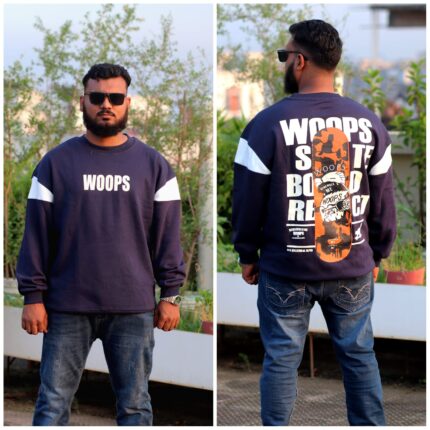 Oversize Sweep Shirt Dropped Shoulder - NAVY BLUE | OversizeBazar