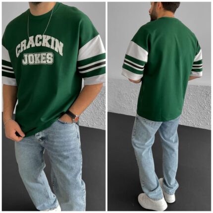 Oversize T-shirt Men Dropped Shoulder -Bottol Green | OversizeBazar